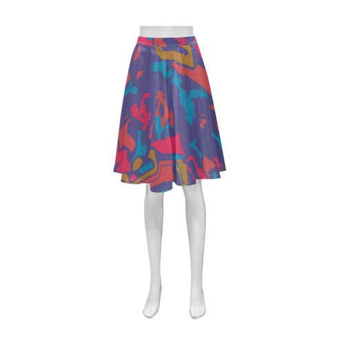 Chaos in retro colors Athena Women's Short Skirt (Model D15)