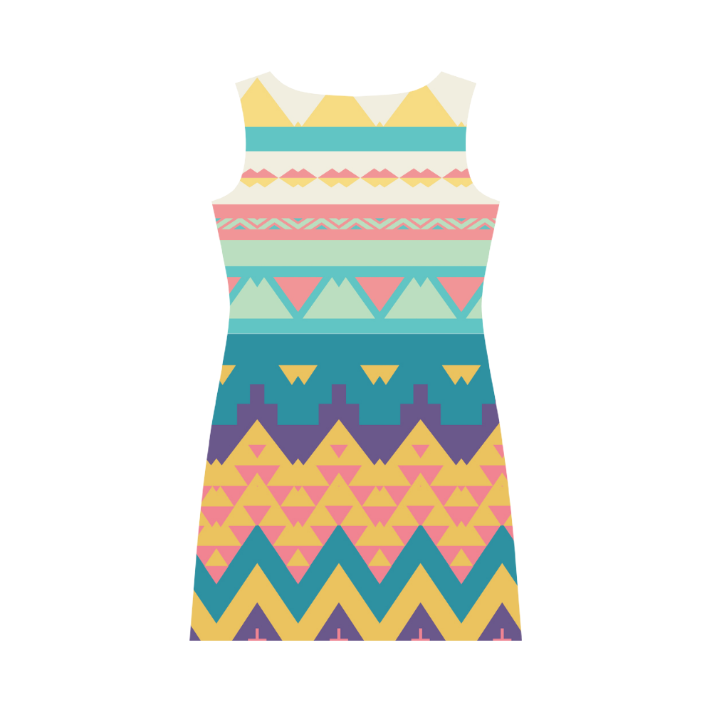 Pastel tribal design Round Collar Dress (D22)