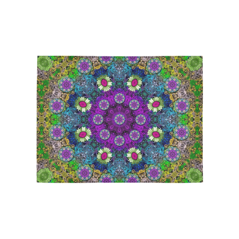 Colors and flowers in a mandala Area Rug 5'3''x4'