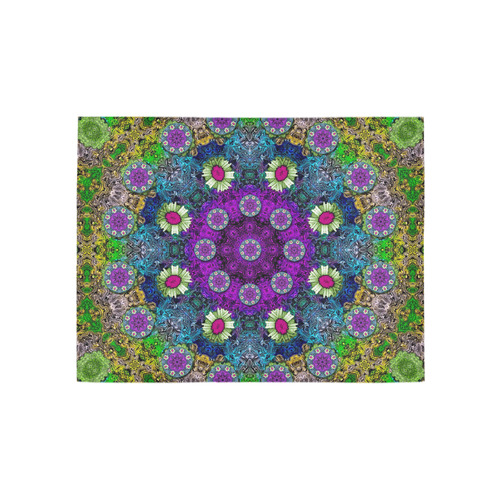 Colors and flowers in a mandala Area Rug 5'3''x4'