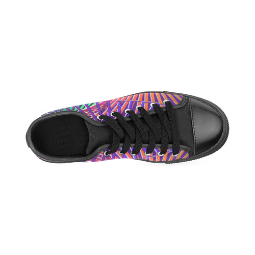 Colorful Rainbow Helix Canvas Women's Shoes/Large Size (Model 018)