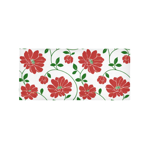Red Flowers Cute Floral Beautiful Area Rug 7'x3'3''