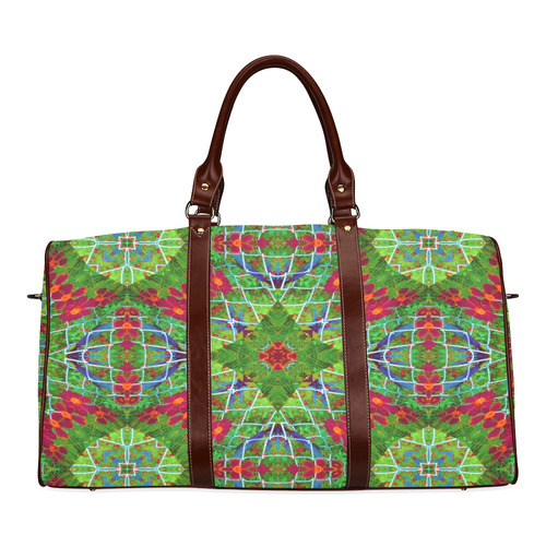 Red and Green Geometric Art Waterproof Travel Bag/Small (Model 1639)