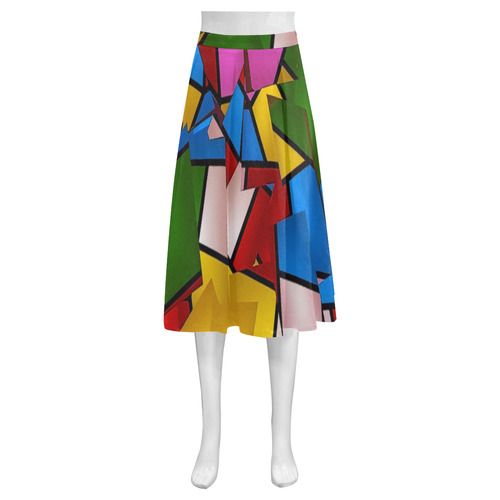 Lightning Pattern by Artdream Mnemosyne Women's Crepe Skirt (Model D16)