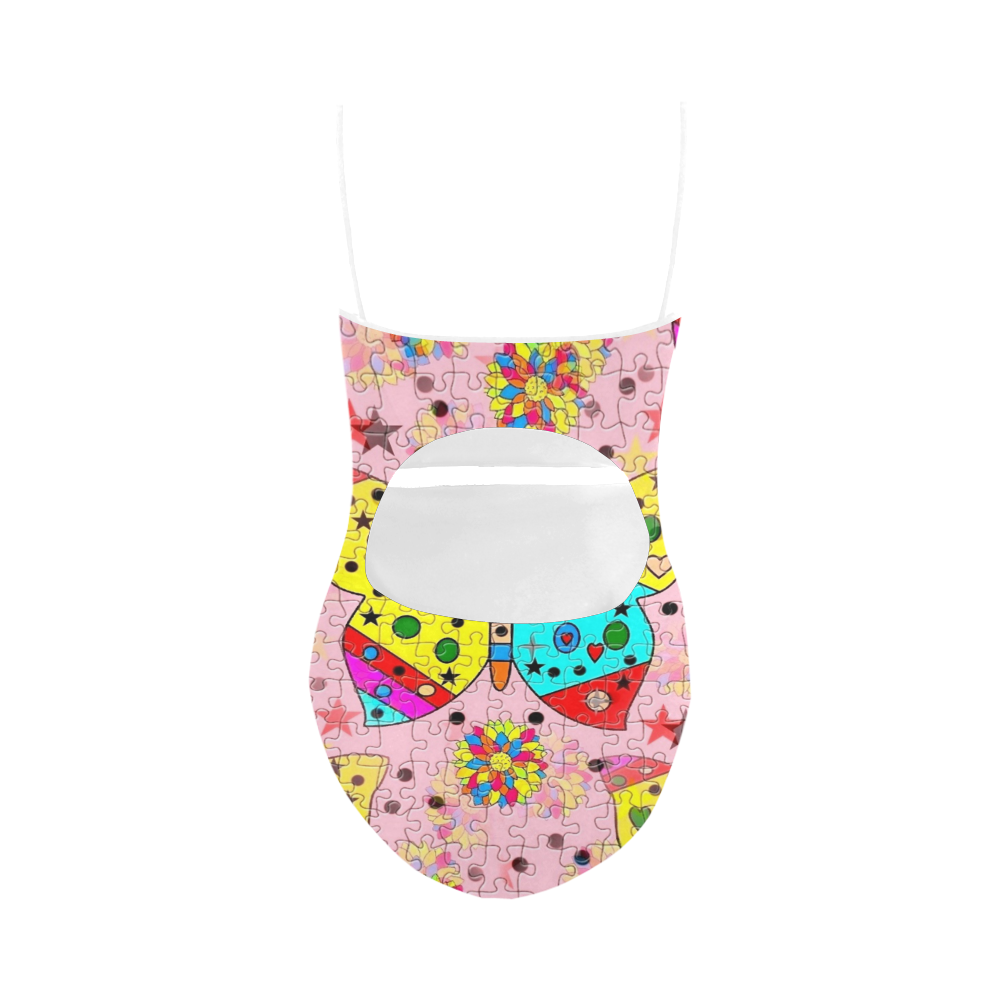 Butterfly Pop by Popart Lover Strap Swimsuit ( Model S05)