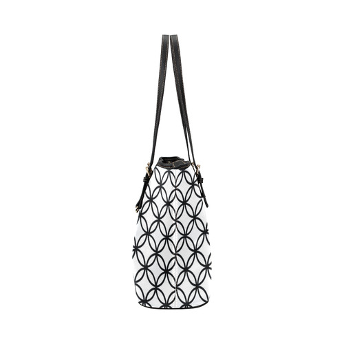 Lavender Floral Print Pattern Leather Tote Bag