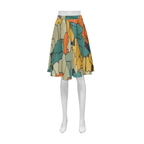 Textured retro shapes Athena Women's Short Skirt (Model D15)