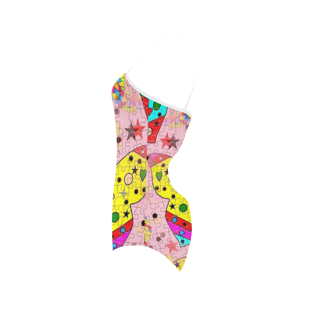 Butterfly Pop by Popart Lover Strap Swimsuit ( Model S05)