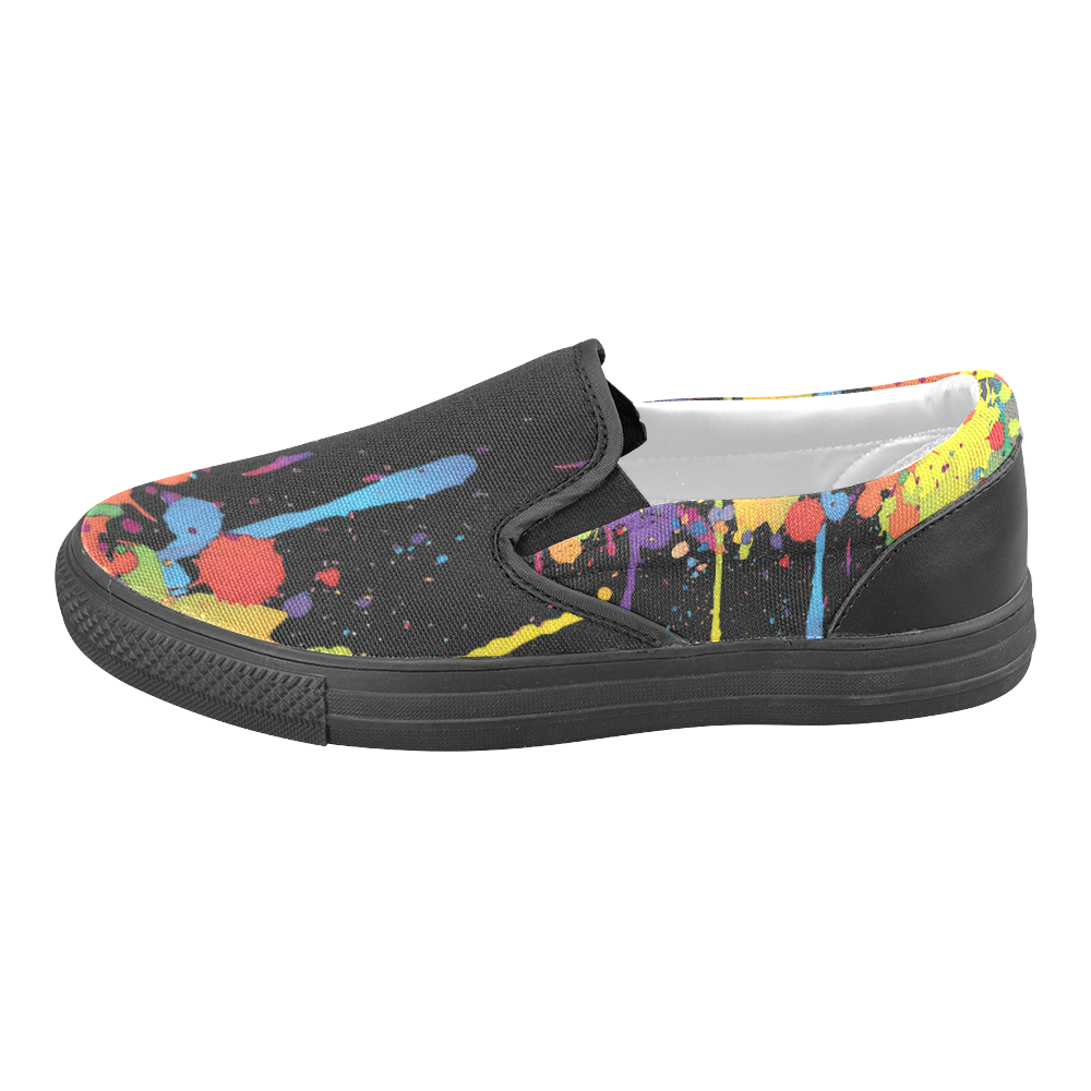 Crazy multicolored running SPLASHES Slip-on Canvas Shoes for Men/Large Size (Model 019)