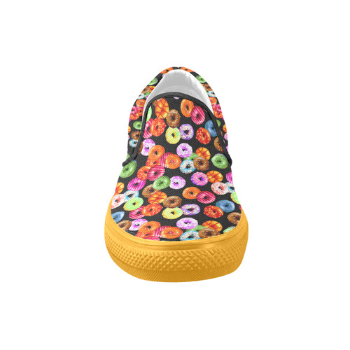 Colorful Yummy DONUTS pattern Slip-on Canvas Shoes for Men/Large Size (Model 019)