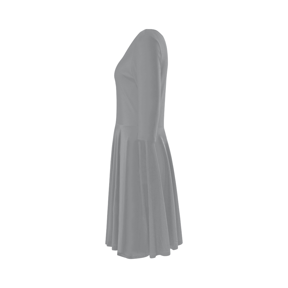 Sharkskin Elbow Sleeve Ice Skater Dress (D20)