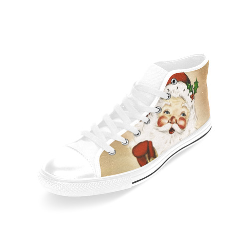 A cute Santa Claus with a mistletoe and a latern Men’s Classic High Top Canvas Shoes /Large Size (Model 017)