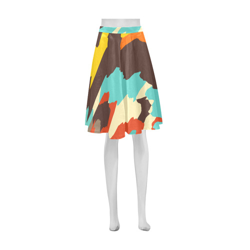 Wavy retro  texture Athena Women's Short Skirt (Model D15)