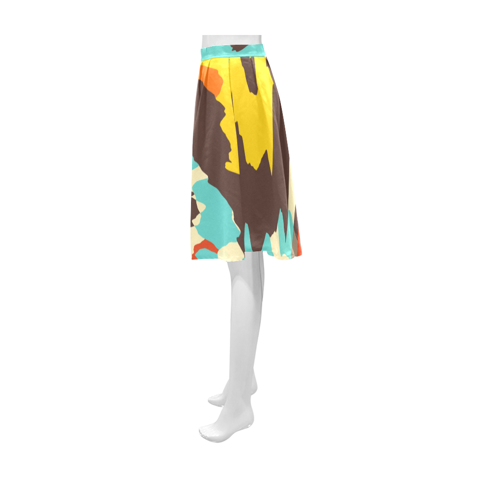 Wavy retro  texture Athena Women's Short Skirt (Model D15)