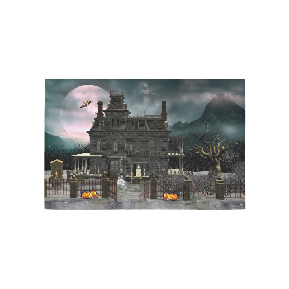 A creepy darkness halloween haunted house Area Rug 5'x3'3''