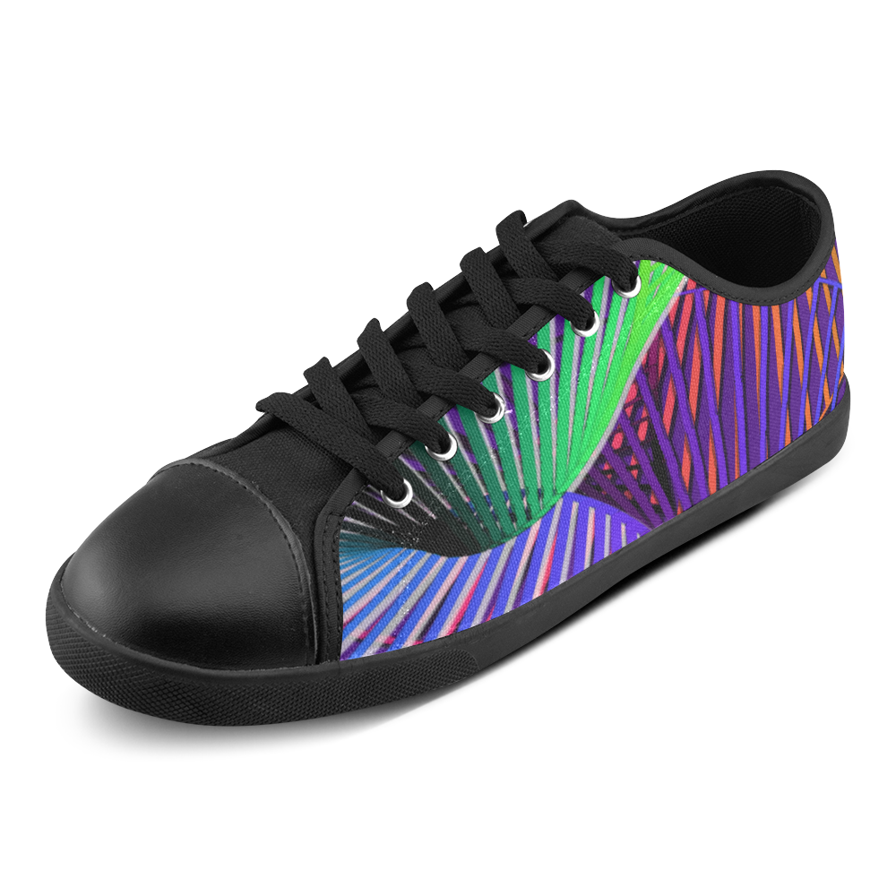 Colorful Rainbow Helix Canvas Shoes for Women/Large Size (Model 016)