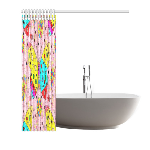 Butterfly Pop by Popart Lover Shower Curtain 72"x72"
