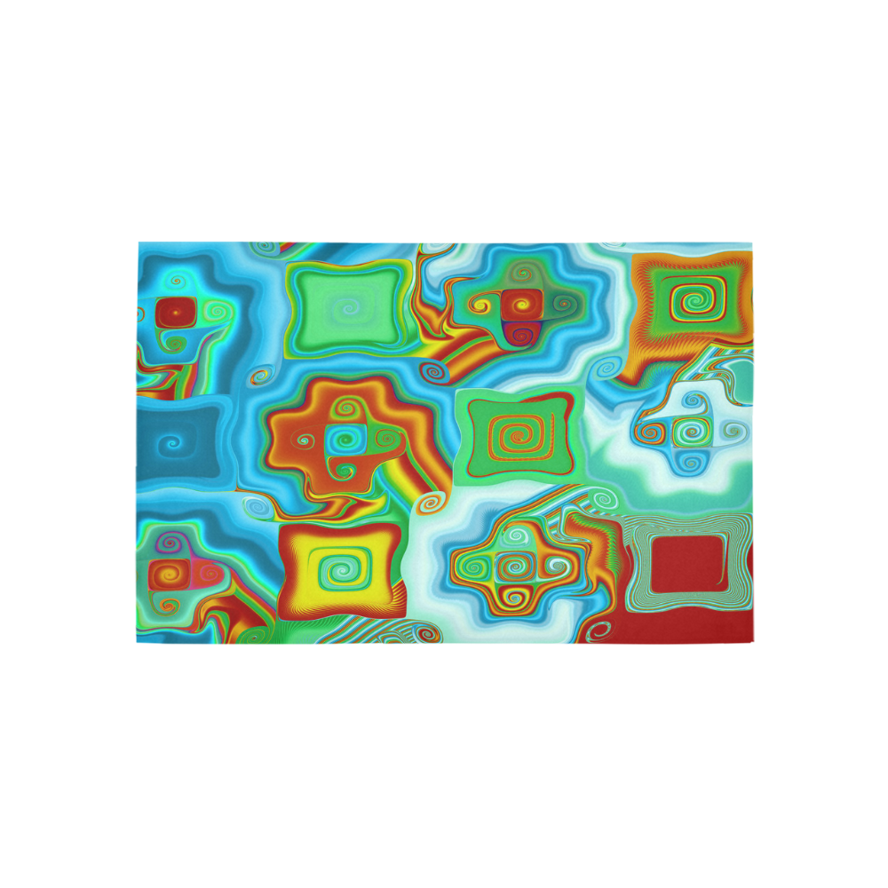Mosaic Cool Colorful Abstract Fractal Art Area Rug 5'x3'3''
