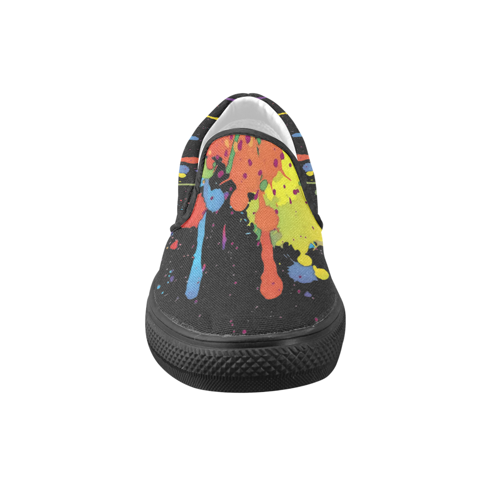 Crazy multicolored running SPLASHES Slip-on Canvas Shoes for Men/Large Size (Model 019)