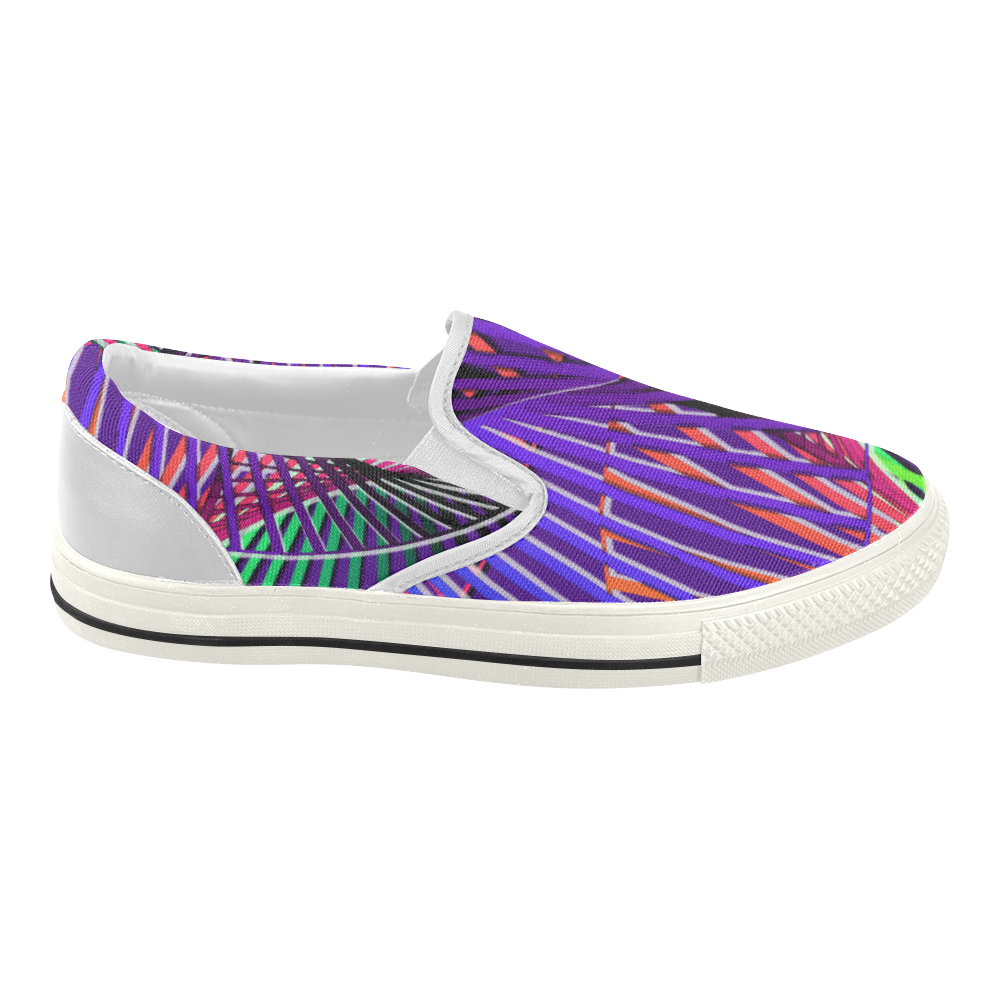 Colorful Rainbow Helix Women's Slip-on Canvas Shoes (Model 019)