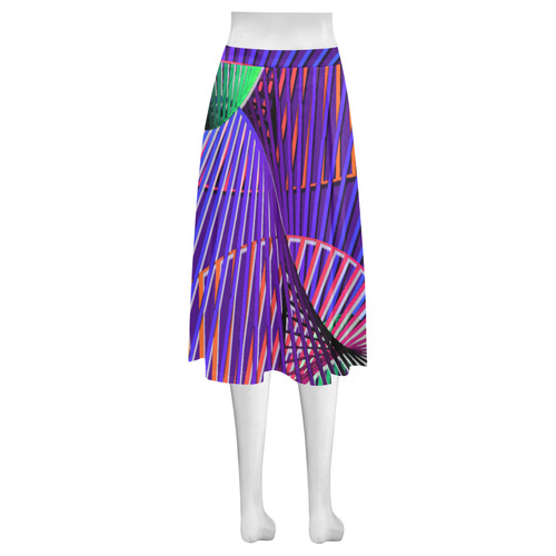 Colorful Rainbow Helix Mnemosyne Women's Crepe Skirt (Model D16)