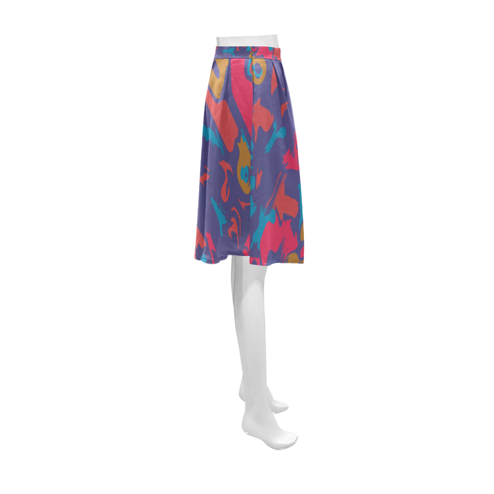 Chaos in retro colors Athena Women's Short Skirt (Model D15)
