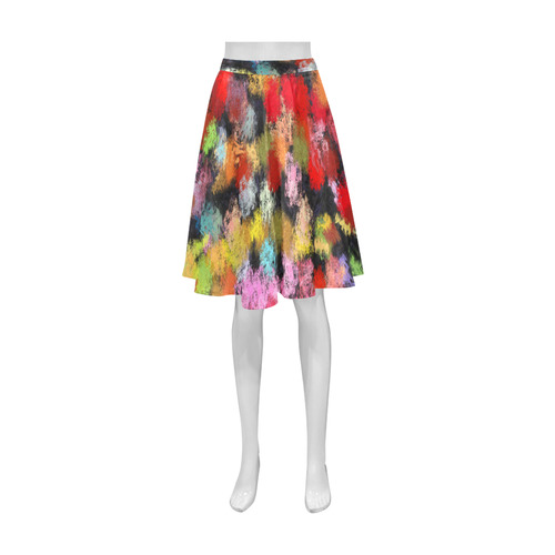 Colorful paint strokes Athena Women's Short Skirt (Model D15)