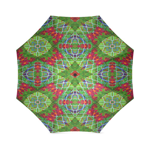 Red and Green Geometric Art Foldable Umbrella (Model U01)