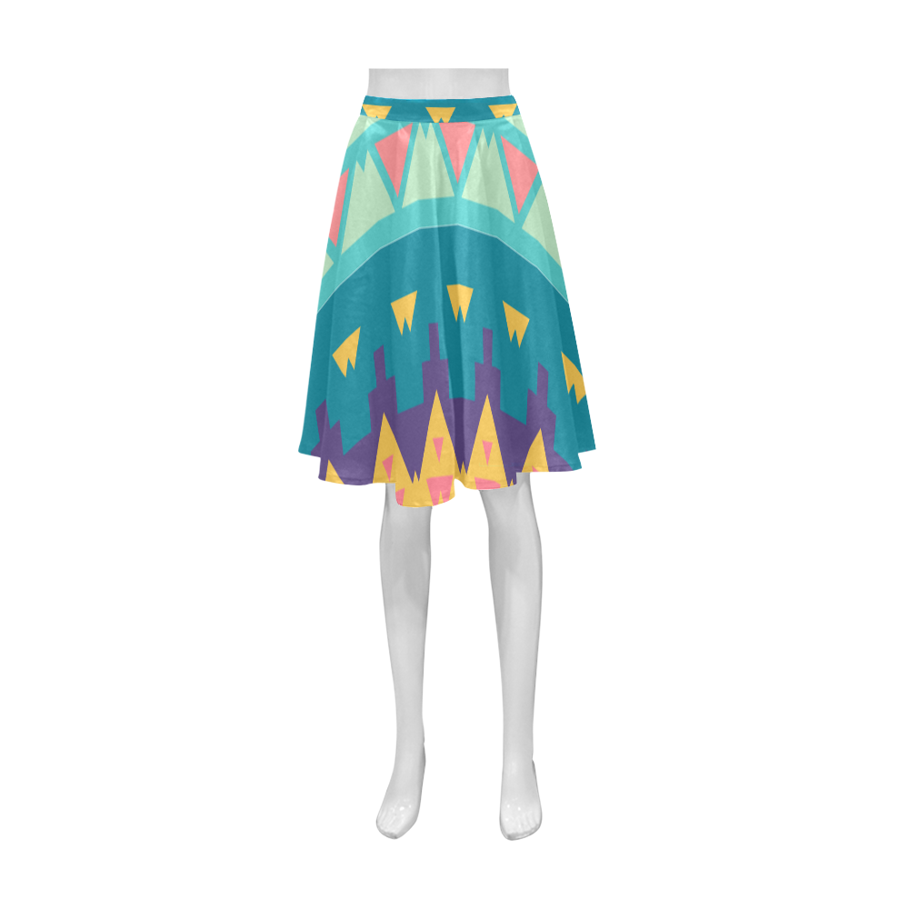 Pastel tribal design Athena Women's Short Skirt (Model D15)