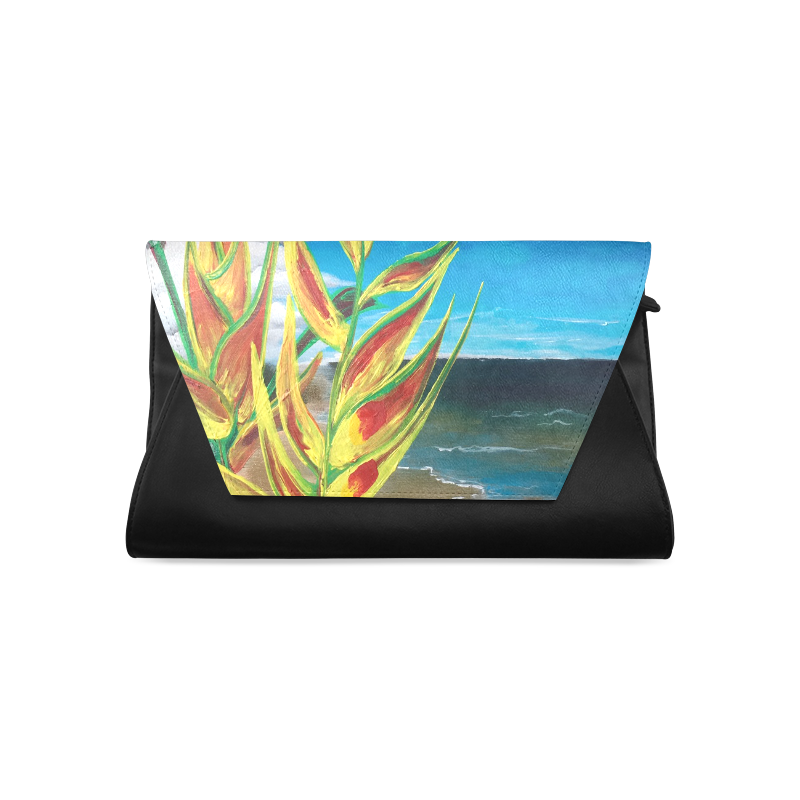 Heliconia Tropical Parrot Plant Take me There Clutch Bag (Model 1630)
