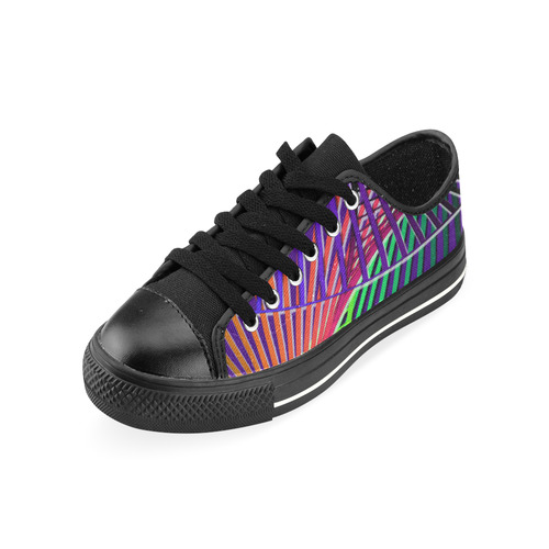 Colorful Rainbow Helix Canvas Women's Shoes/Large Size (Model 018)