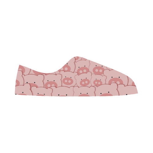 Pink Piggy Pigs Women's Canvas Zipper Shoes/Large Size (Model 001)