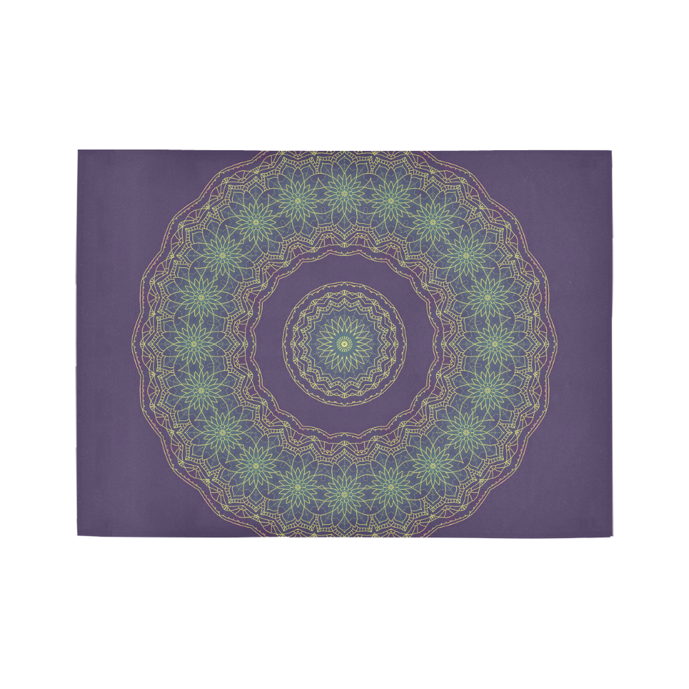 Lotus mandala in purple Area Rug7'x5'