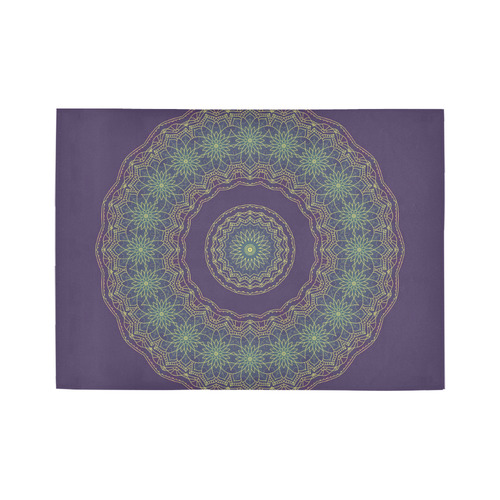 Lotus mandala in purple Area Rug7'x5'