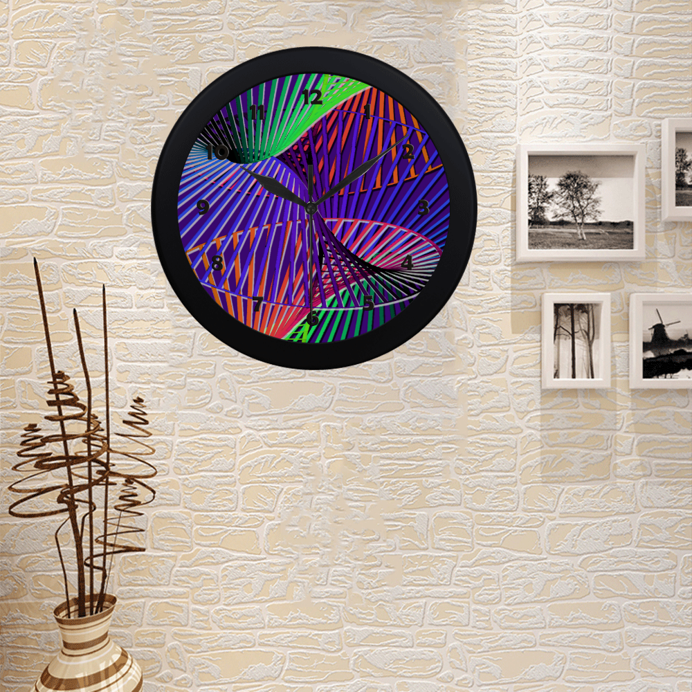 Colorful Rainbow Helix Circular Plastic Wall clock