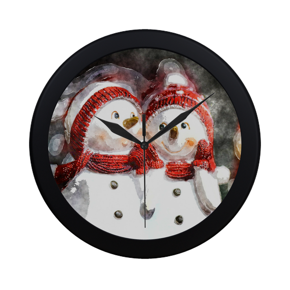 Snowman20161002 Circular Plastic Wall clock