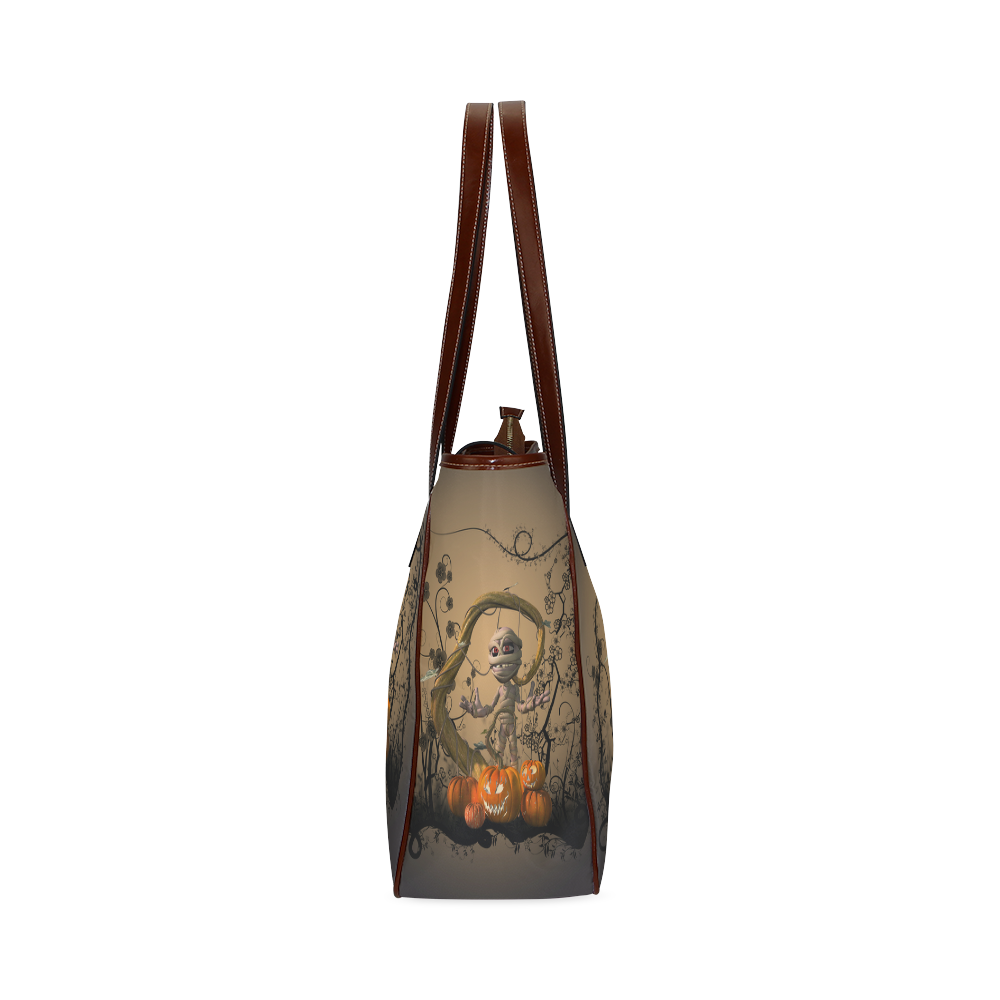 Funny mummy with pumpkins Classic Tote Bag (Model 1644)