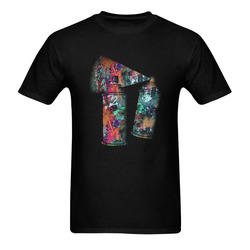 Graffiti and Paint Splatter Two Spray Cans Sunny Men's T- shirt (Model T06)