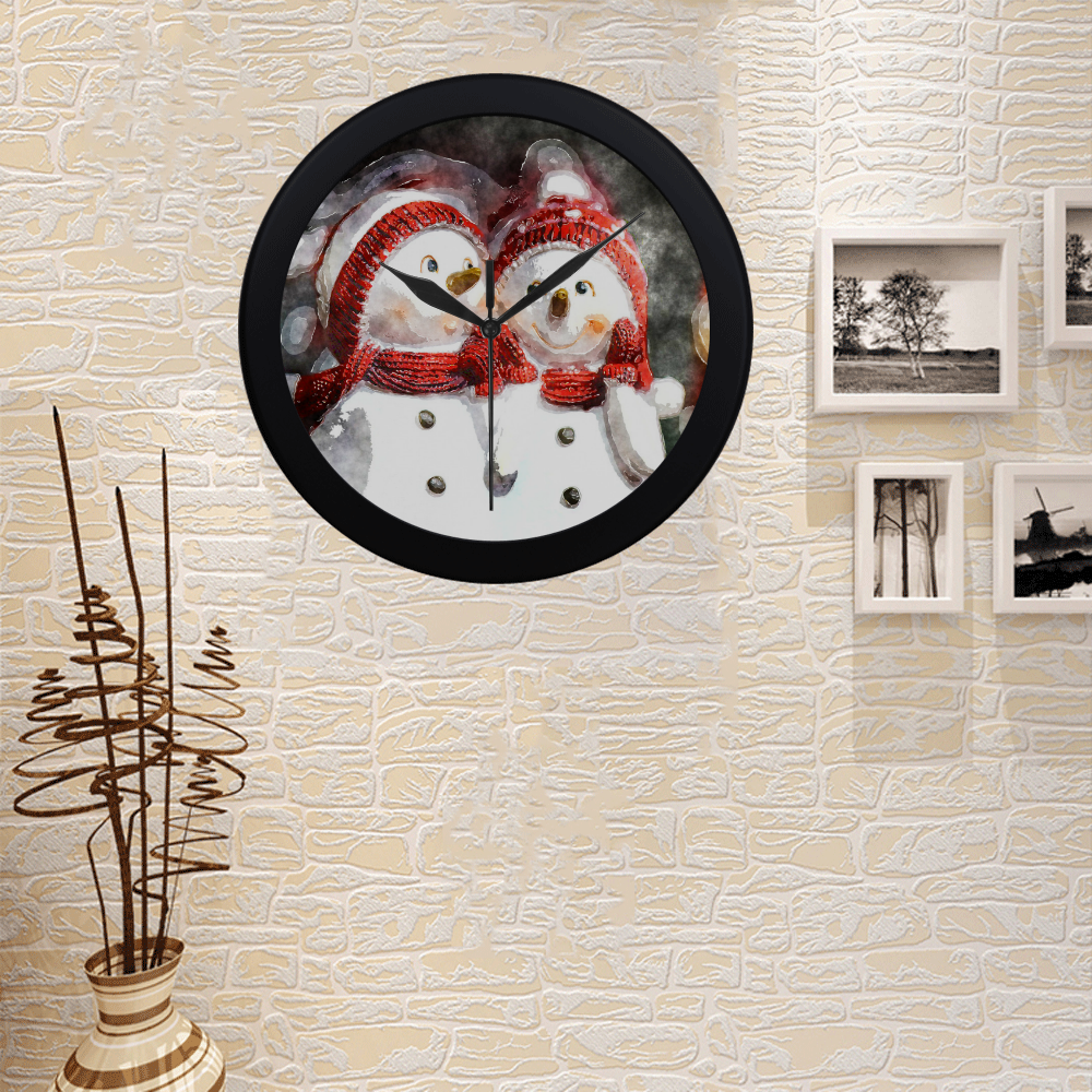 Snowman20161002 Circular Plastic Wall clock