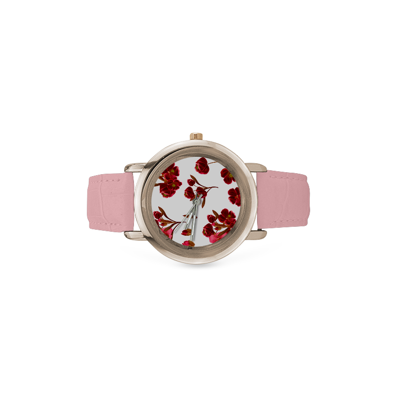 Wild red and pink Watches. NEW LINE 2016 / You are looking for artistic Gift for Christmas 2016? Women's Rose Gold Leather Strap Watch(Model 201)