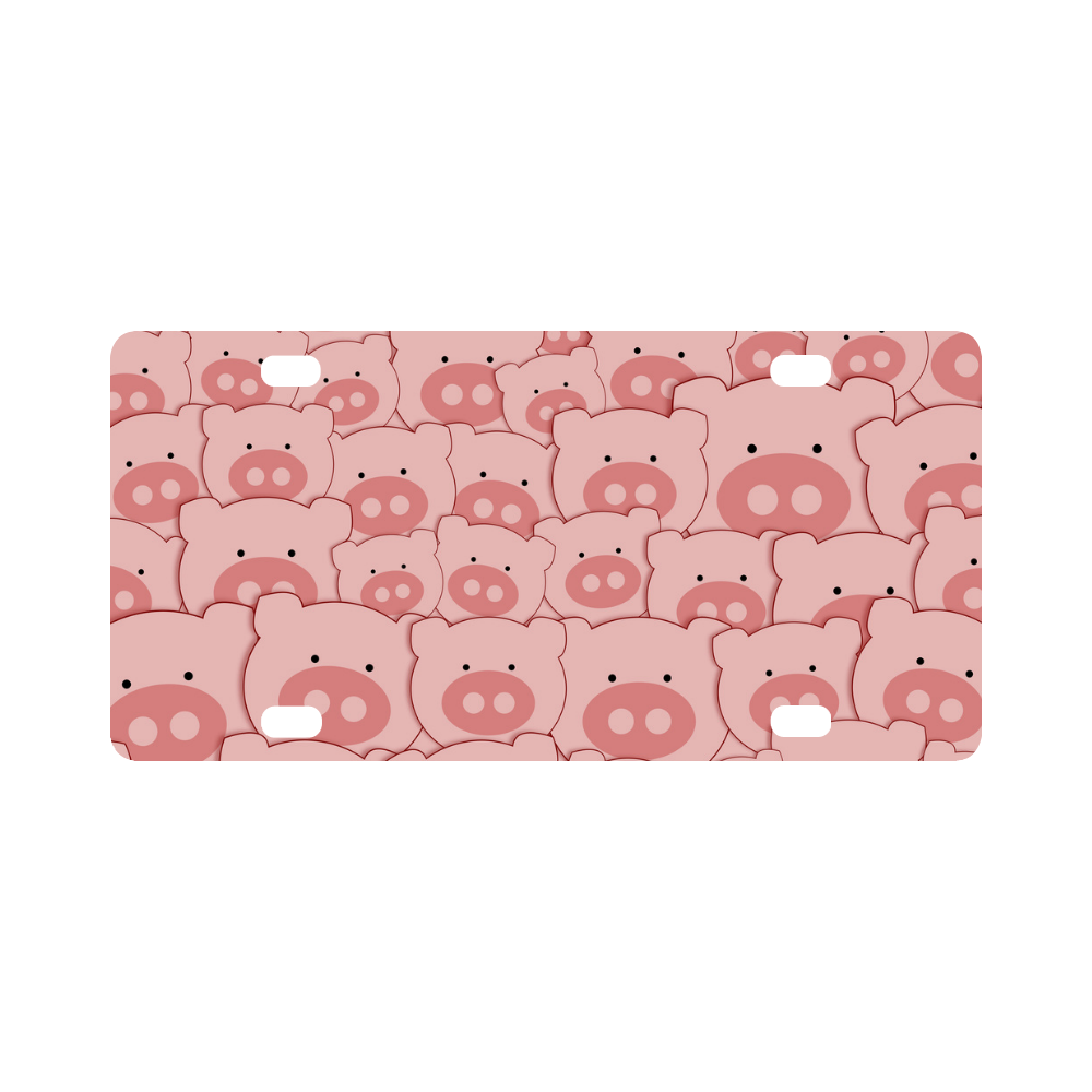 Pink Piggy Pigs Classic License Plate