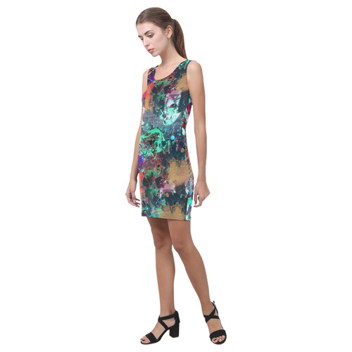 Graffiti Wall and Paint Splatter Medea Vest Dress (Model D06)