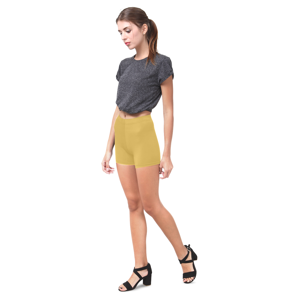 Spicy Mustard Briseis Skinny Shorts (Model L04)