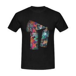 Graffiti and Paint Splatter Two Spray Cans Men's Slim Fit T-shirt (Model T13)