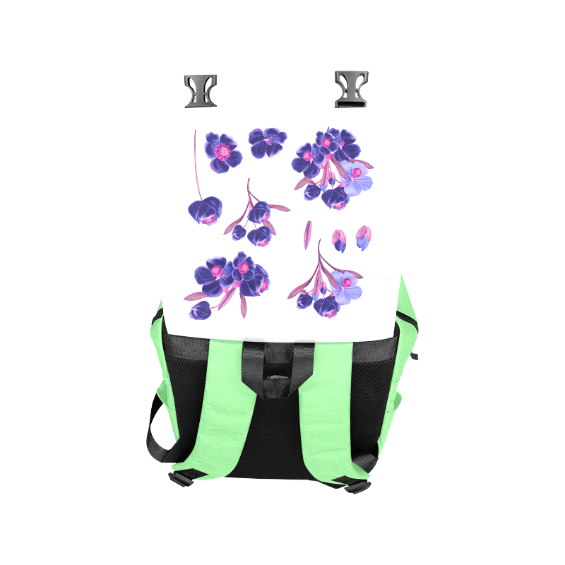 New! Designers bag with artistic Purple floral art Collection 2016 / Wild colors : green and purple Casual Shoulders Backpack (Model 1623)