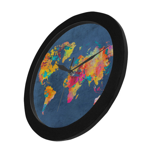 world map 18 Circular Plastic Wall clock