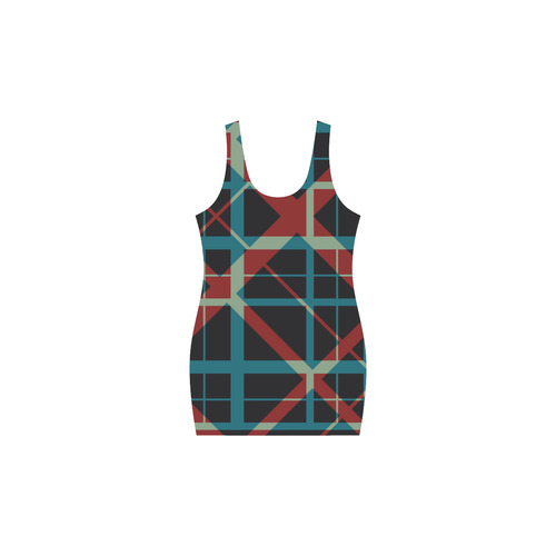 Plaid I stylish plaid pattern Medea Vest Dress (Model D06)