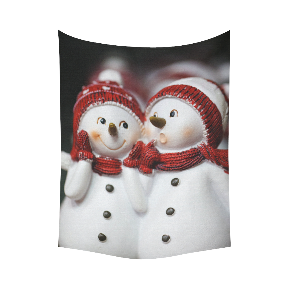 Snowman20161001 Cotton Linen Wall Tapestry 60"x 80"
