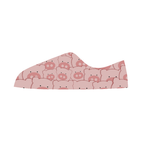 Pink Piggy Pigs Women's Canvas Zipper Shoes/Large Size (Model 001)