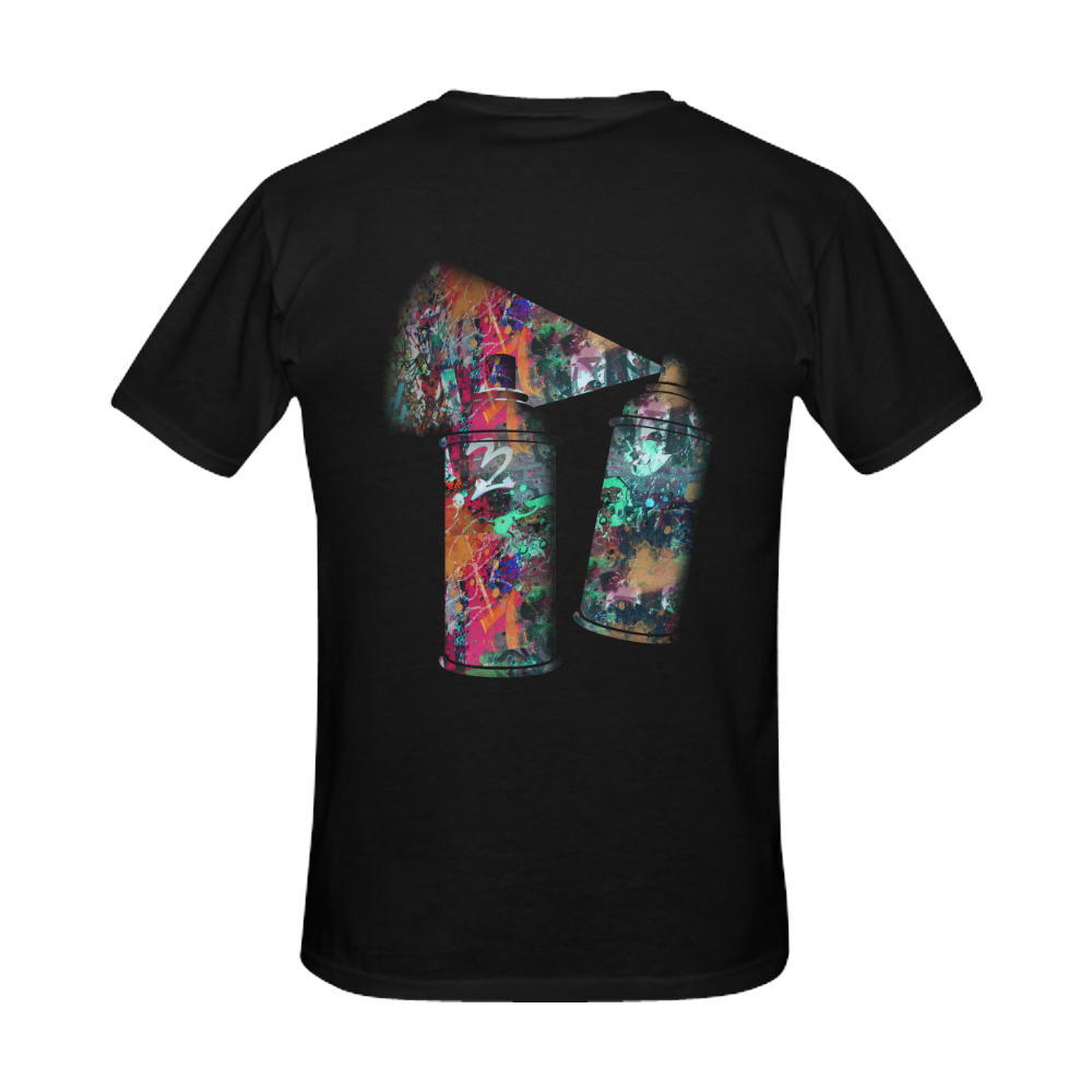Graffiti and Paint Splatter Two Spray Cans Men's Slim Fit T-shirt (Model T13)